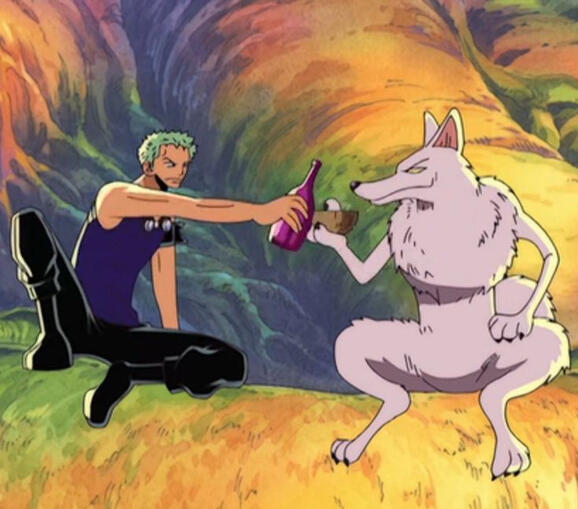 zoro and wolf drinking!!!!🥺